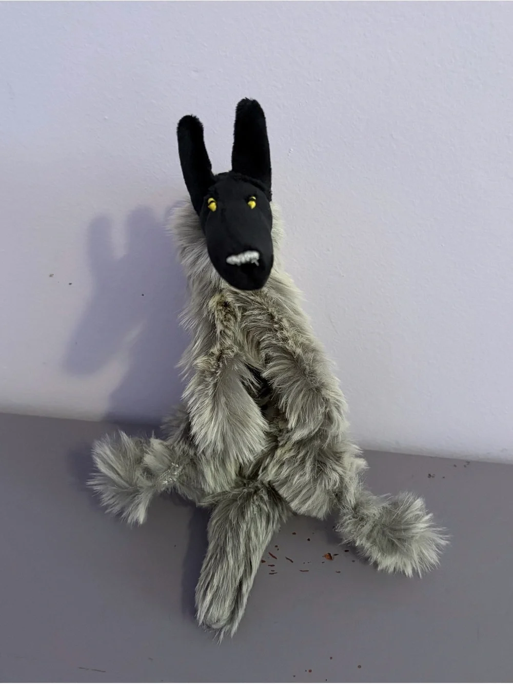 🐺Black WOLF🐺 12” Plush HANDMADE Custom COLLECTIBLE Dog - Picture 1 of 14